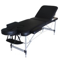 Marquesa plegable de alumÃnio Kinefis Aluminum: três corpos, cabeça regulable, bordas arrendondadas, 186 x 60 cm (Cor azul ou preto) Marquesa plegable de alumÃnio Kinefis Aluminum: três corpos, cabeça regulable, bordas arrendondadas, 186 x 60 cm (Cor azul ou preto)